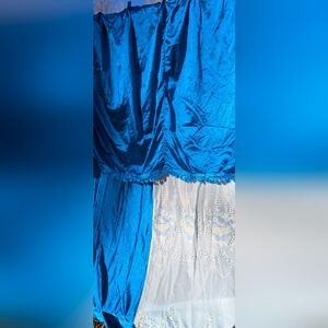 Elegant Blue 💙 Satin And Sheer Curtains
